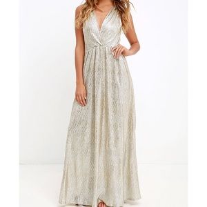 Lulus silver/gold cinch waist formal gown!